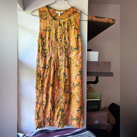 NWOT Garnet Hill Livvy Crepe Dress Sleeveless Knee Length Sundial Floral Women S - Picture 2 of 6